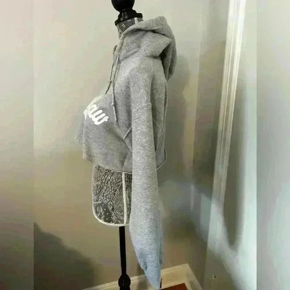 NWOT Women’s Crenshaw Marathon Clothing Cropped Heather Grey Hoodie. Sz: S. - Picture 4 of 9